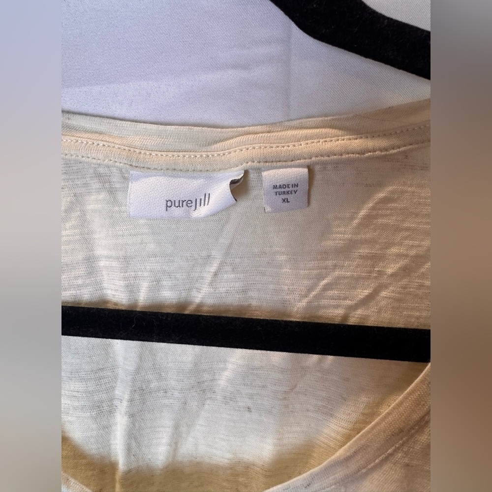 J Jill Cream Short Sleeve Women's Tee - Picture 2 of 9